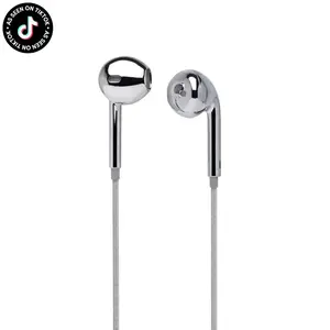 Chrome Mirror Wired Earbuds – Y2K Aesthetic, USB-C & Lightning
