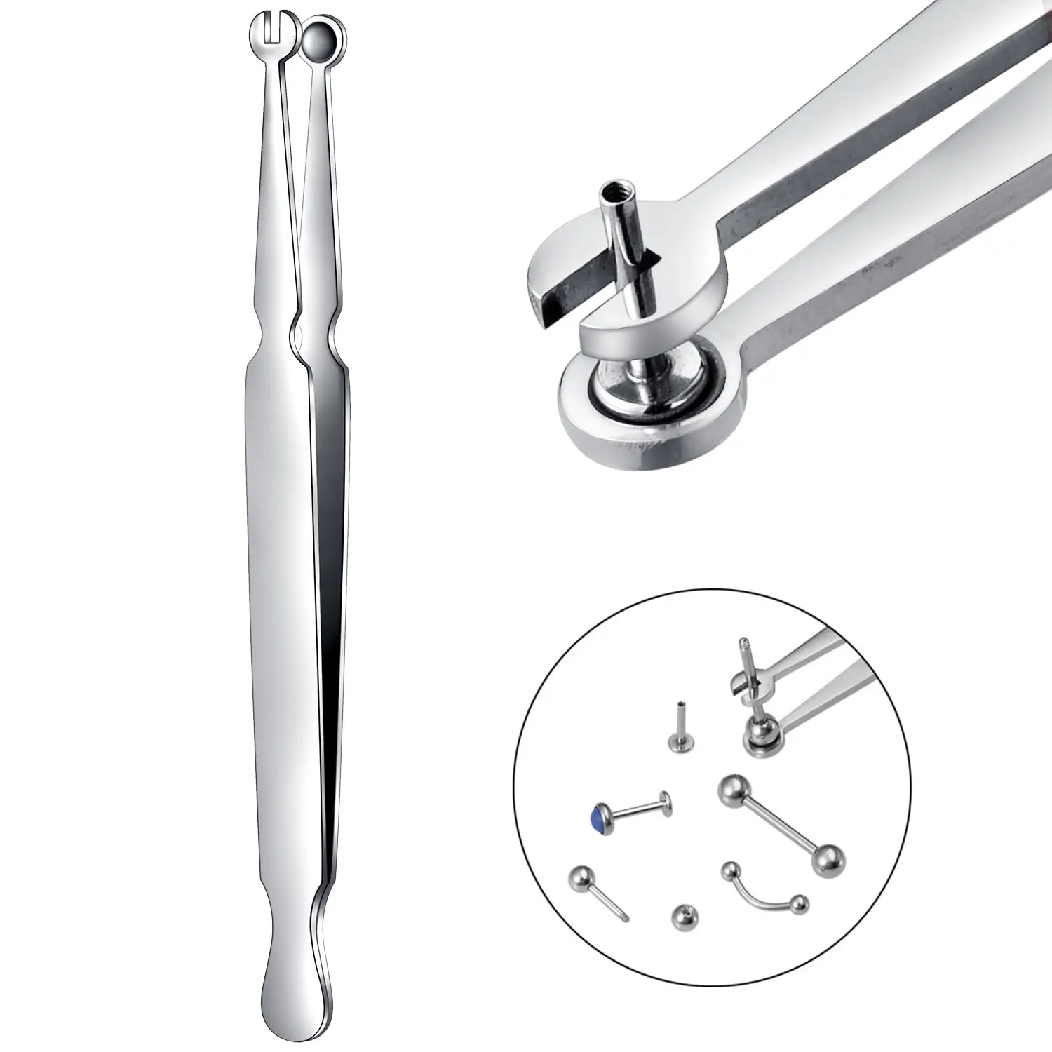 Unisex Piercing Clamp for Easy Jewelry Removal and Changing, Multi-Purpose Metal Tool for Cartilage, Tragus Piercing, and Forward Helix Studs