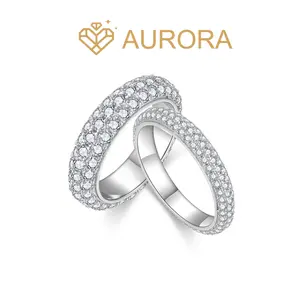 【#237 starry internity band】Moissanite Stackable band ring enhancer rings with 925 Sterling Silver Daily Anniversary wedding  ring band Synthetic Moissanite