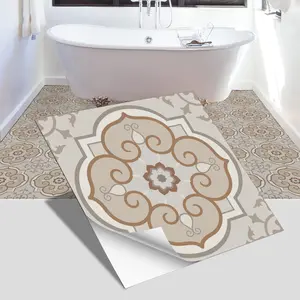 12pcs/24pcs Waterproof Thickened Self-adhesive Floor Tiles, Linear Pattern Design, Suitable for Kitchen Backsplash, Stairs and Bathroom Floor Decoration, 7.87 inches X 7.87 inches, 11.81 inches X 11.81 inches#TOP PICKS