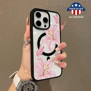 Premium Magnetic Case for iPhone11/12/13/14/15/16//17promax Flowers and butterflies y2k cased MagSafe Ready,Springtok,Anti-Fall, and Ultra-Thin Design | Perfect for Everyday Use Protector Screen Protector Decoration Lily Aesthetic Resistance