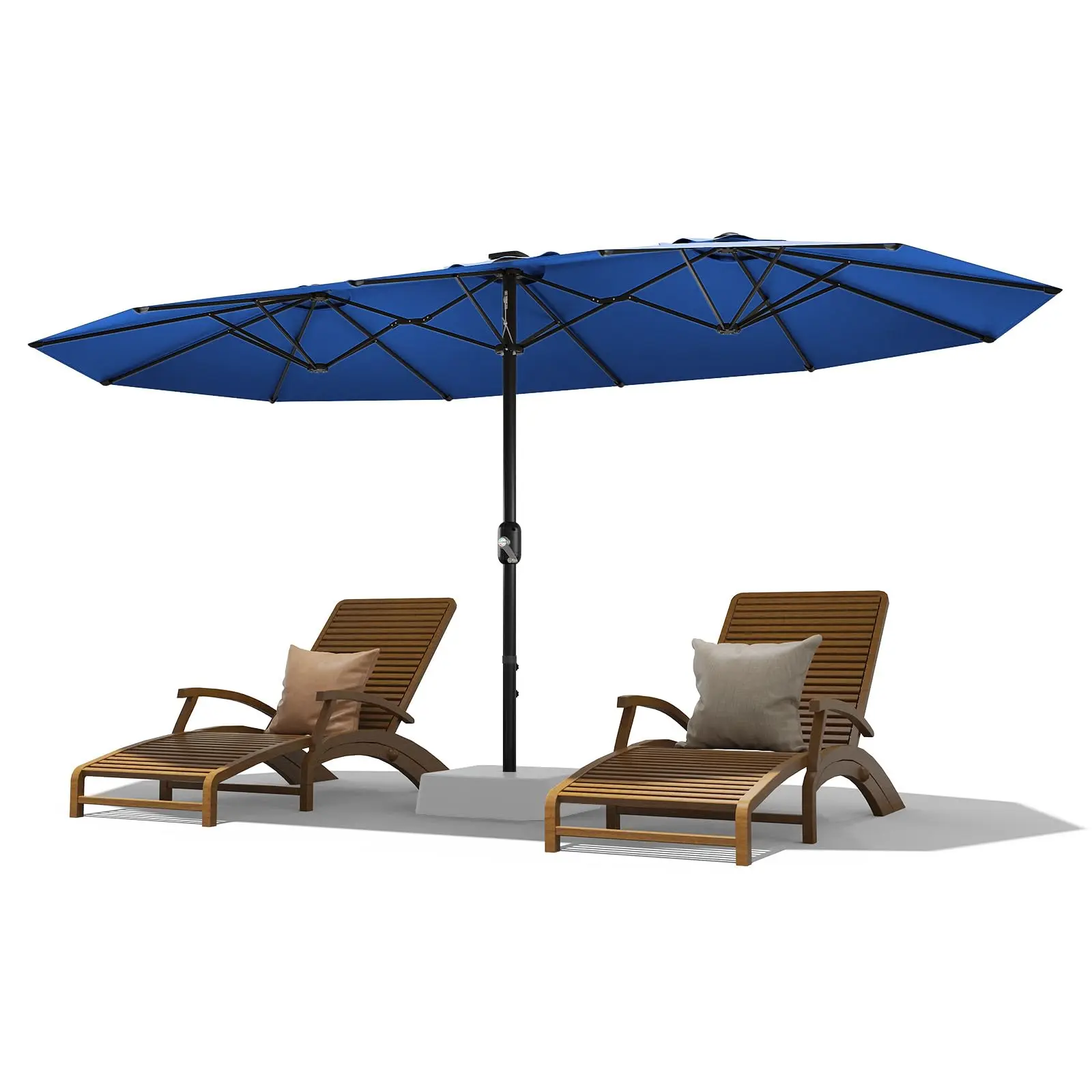 13 FT Rectangular Patio Umbrella, Outdoor Patio Umbrella, Double-Sided Market Table Umbrella with UPF 50+ Fade-Resistant Polyester Canopy for Deck, Market, Backyard