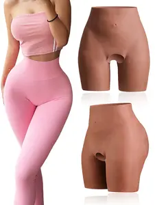 No Show Silicone Butt Lifter Pants High Waist Tummy Control Shapewear with Hip Pads Invisible Under Clothes Fake Booty   shorts with shapewear