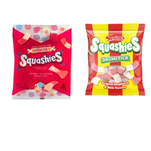 Smarties Squashies and Squashies Drumstick - Original Raspberry and Milk Flavor Candies ( 2 PACK)