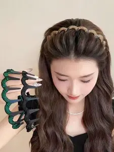 New Women's High Crown Wave Headband, Zigzag Headband, Knotted Headband, Anti-Slip Hair Clip, Suitable for Hairstyle Accessories, All Seasons, Elegant Style