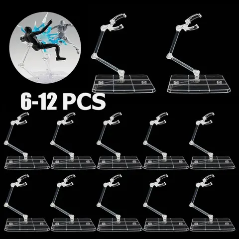 HG144 DIY Plastic Action Figure Display Holder Base - 6 Pcs Adjustable, Lightweight, Durable & Sturdy Support Stand for 6-8 Inch Collectible Doll Models, Ideal for Collectors and Enthusiasts, Diorama Effects