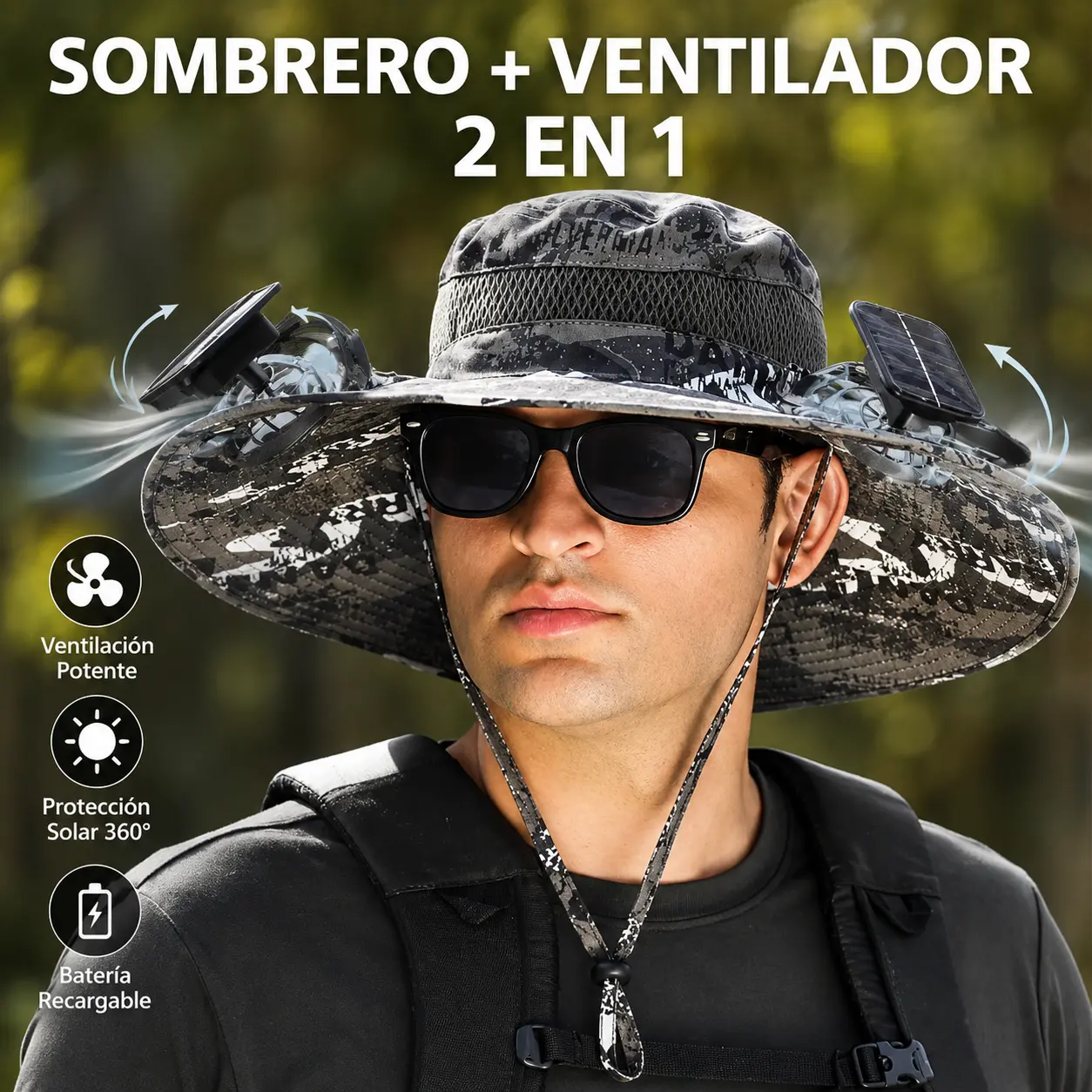[DealsForYouDays]SummerWins Rolosar Rechargeable Solar Fan Hat for Men & Women, UV Protection Breathable Cooling Sun Hat for Fishing, Camping, Hiking and Outdoor Adventures,camping essentials