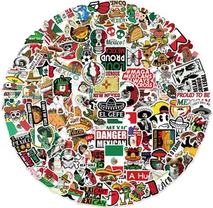 100pcs Mexican Hard Hat Stickers Mexico Pride Patriotic Decals Waterproof Vinyl Hardhat Accessories Blue Collar Gifts for Helmet Hood Water Bottle Laptop Tool Box Cars