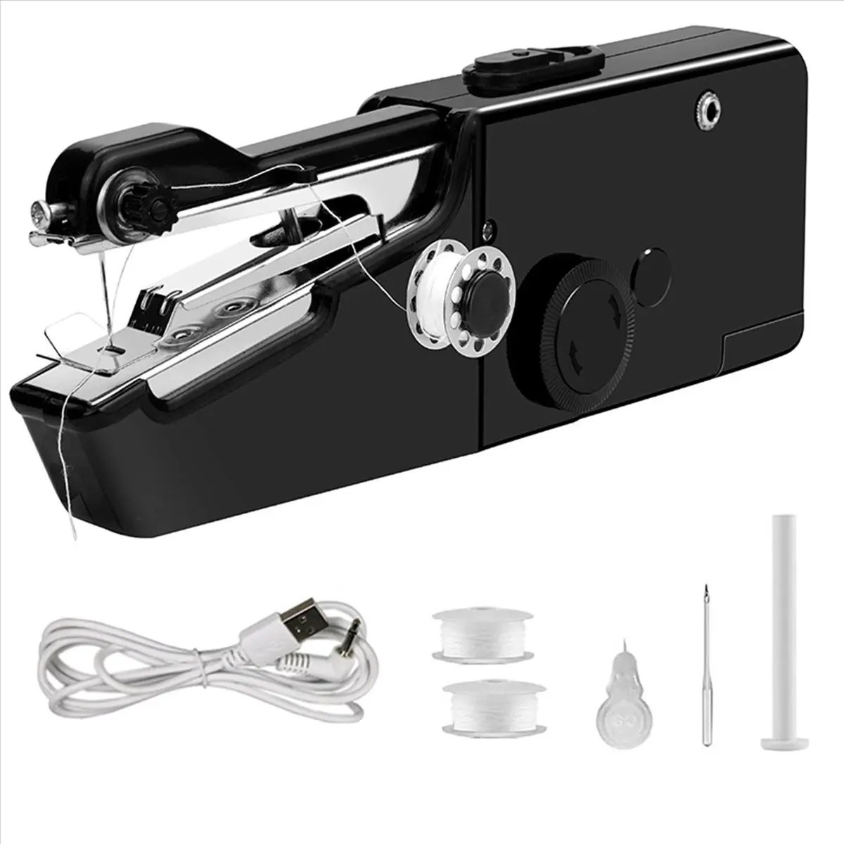 Household Sewing Machine Set - 2X USB Powered Accessories, AA Travel Power, Multifunctional Home Sewing, Lightweight Cordless Handheld Portable, Denim Repair Ready, Beginner-Friendly Home Kit for Quick Repairs, Perfect Gift