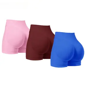 Women's High Waist  Yoga Shorts Scrunch Butt Lifting Tummy Control Sports Shorts Stretch Breathable Slim Fit Workout Shorts for Gym Running Fitness Daily Casual