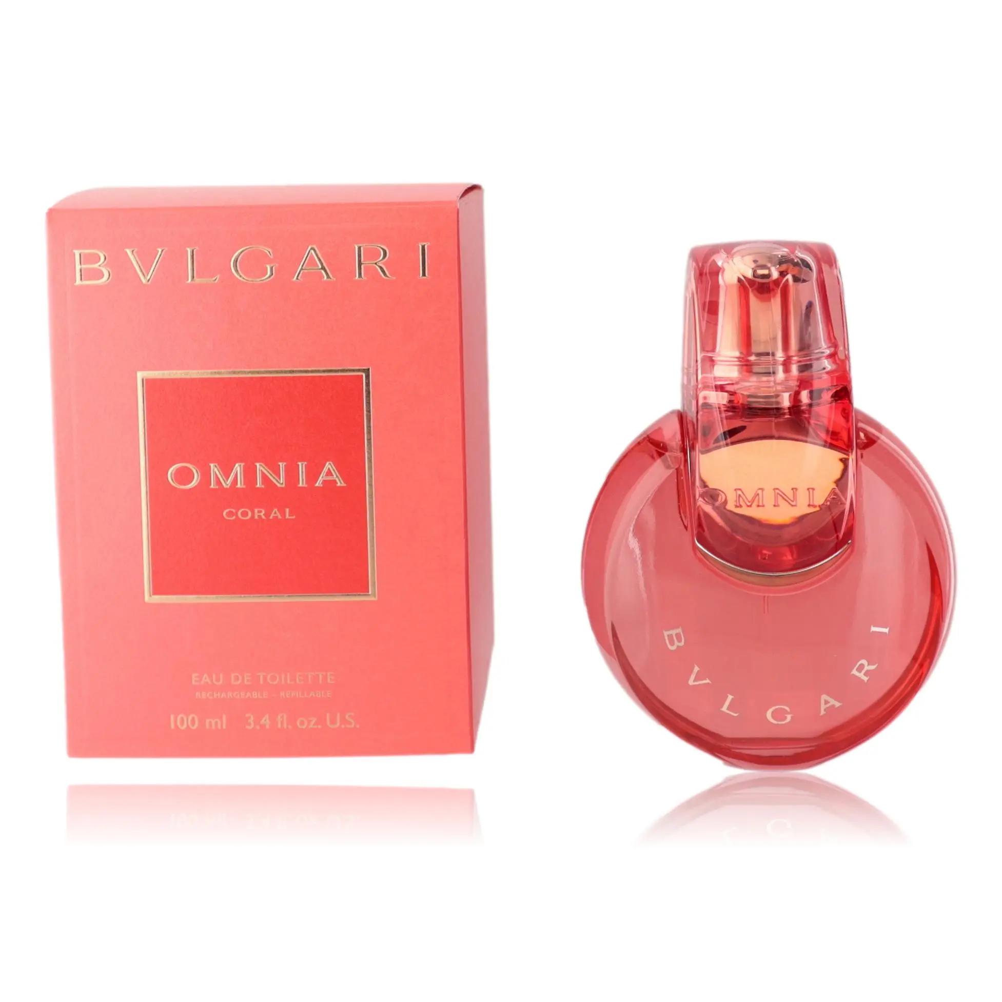 Bvlgari Omnia Coral Women's Fruity Fragrance - 3.4 oz (3 to 3.9 fl oz) EDT Spray with Cedar & Goji Berries, Fragrance Spray Bottle