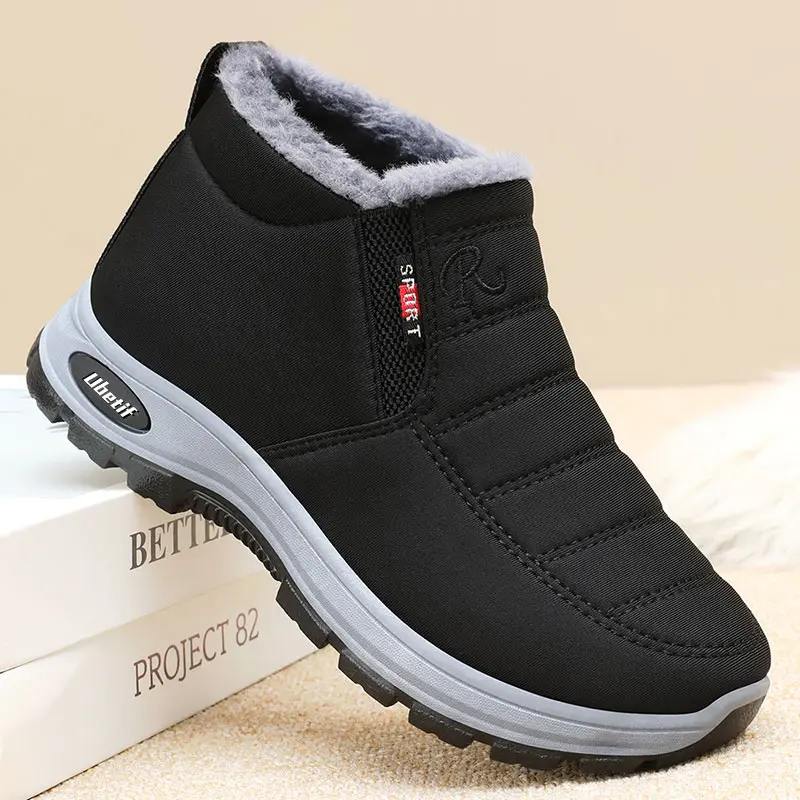 Ubetif Puffer Ankle Boots for Women, Cozy Fur-Lined Slip-On Winter Snow Booties, Waterproof Outdoor Walking Shoes