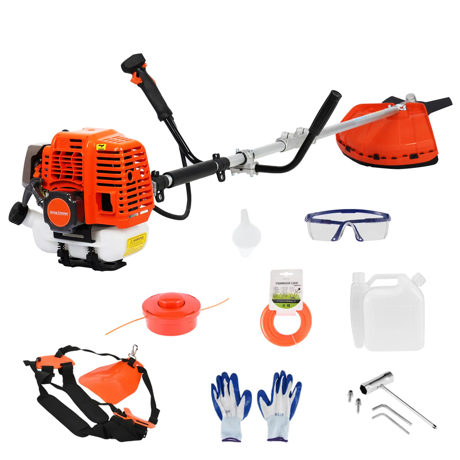 【TikTok Shop Deals for You Days】52cc Gas String Trimmer - 2-in-1 Trimmer-Edger for Home & Outdoor Areas, 2.2kw/8500rpm 2-Stroke Brush Cutter, 1.2l Handheld Weed Eater with Plastic Handle & Shoulder Strap, Yard