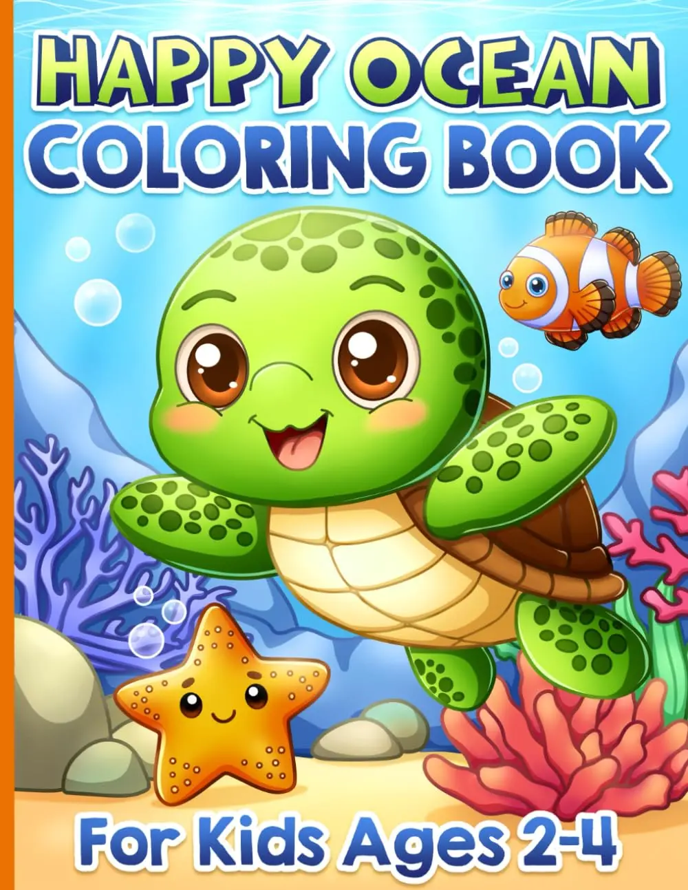Unisex Toddler Coloring Book for Ages 1-5 (3-4 Years Focus), Easy Sea Creatures & Marine Life Pages with Fish, Dolphins, Simple Sea Shapes, Creative Illustrations, Toddler Learning Activities, Preschool Color Fun, Child Development Support