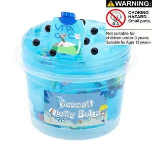 100ML Transparent Crunchy Jelly Slime Kit, Soft Watermelon Stretchy Non-sticky DIY Crystal Mud, Stretchable Toys Charms Slime for Classroom Party Favors Squishies