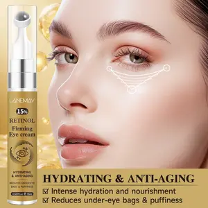 15% Retinol Eye Cream with Vitamin C Lavender Oil Honey Hydrating Firming Reduces Puffiness Rollerball Eye Cream 15ML