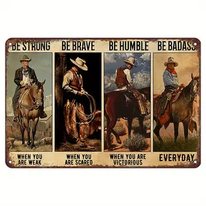 Timeless Cowboy Riding Metal Sign Inspirational Quote for Home and Ranch Decor Ideal Gift for Cowboy Enthusiasts