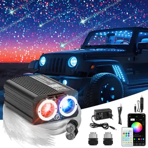Ultra-Luxury Upgrade for Trucks Van Sedan SUV,Twinkle & Meteor 2-in-1,Shooting Star,32W Dual Head Starlight Headliner Fiber Optic Car Home KTV Game room Kit，1200pcs*0.03in*9.8ft，Roof Starlight Ceiling Lights, Color-Changing,AmbienceMasterGalaxyAtHome Led