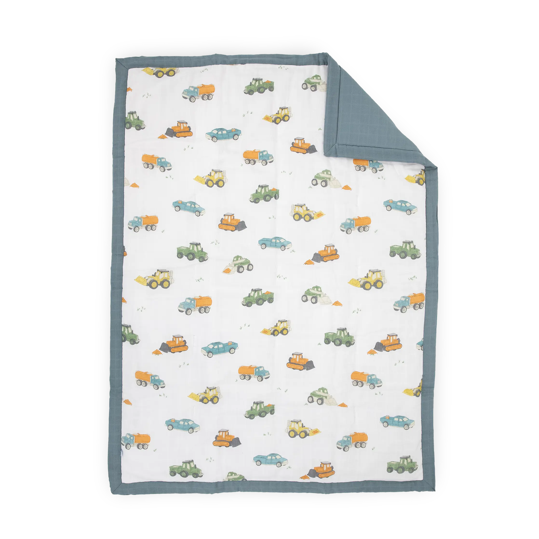 Cotton Muslin Toddler Comforter - Work Trucks