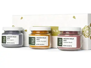 Moon Milk Gift Set - Natural Drink Mix Powder for Relaxing Nighttime Drink with Adaptogens, Herbal Beverage for Adults - Tea