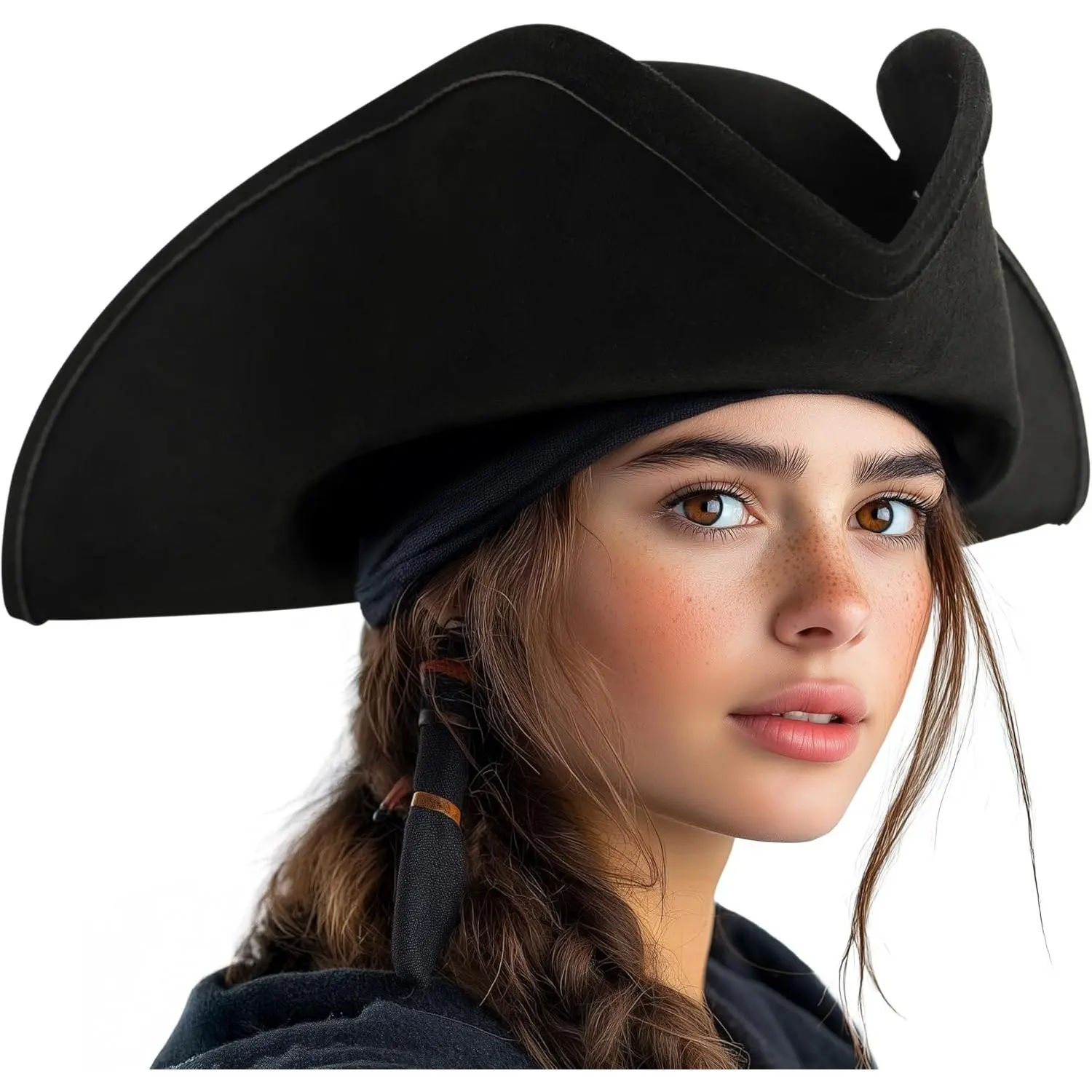 Women's Colonial Tricorn Pirate Hat - Halloween Costume Accessory for Adults - Festive Party Supplies (TikTok Shop Black Friday Deal), Accessories
