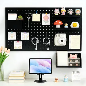 2Pcs Metal Pegboard Wall Organizer Heavy Duty Storage Rack for Home Garage Kitchen