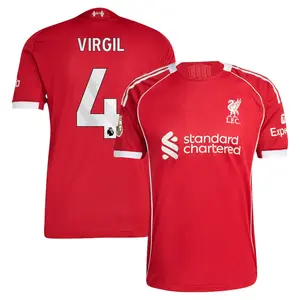 Unisex Soccer Liverpool Premier League Club Virgil van Dijk 4 Champions League Playoffs 2025/26 Home/Away Stadium Jersey