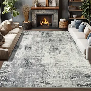 6x9 Machine Washable Area Rugs for Living Room, Bedroom Dining Room, Large Soft Boho Abstract Vintage Indoor Rug, Modern Non Slip Low Pile Carpet for Home Office,Study,Kids Room,Gray,Blue,Green,4x6,5x7,6x9 Feet