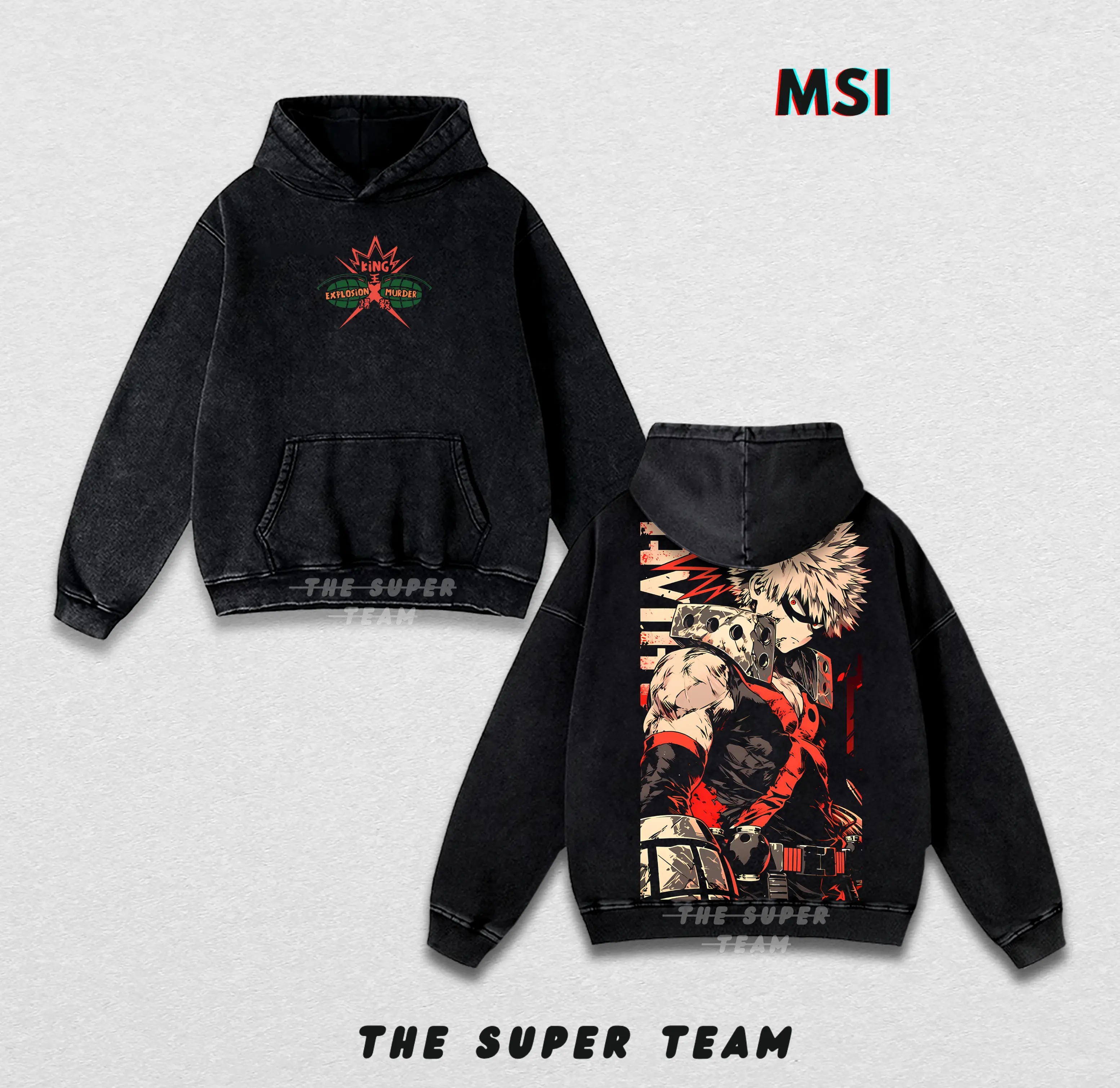 Bakugo Boom Anime Hoodie, My Hero Academia Hoodie, Anime Lover Hoodie, Graphic Hoodie Streetwear Hip Hop Vintage Hoodie & T-Shirt MHA Anime Tee Shirt Men Women Cotton