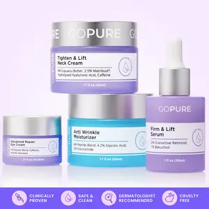 GOPURE Ultimate Firming Set - Firm & Lift Serum, Anti Wrinkle Moisturizer, and Under Eye Cream for Youthful Skin - Clinically Proven, Cruelty Free, and Dermatologist Recommended