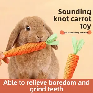 Durable Carrot Design Pet Toy for Rabbit, Hamster, Cats & Dogs, Chew-Resistant, Promotes Dental Health, Engaging Playtime Fun, Perfect for Small Pets