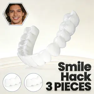 Perfect Photo Smile Smile Hack 2026 -Close-up Confident Snap On Veneers 3 Pack Smile Upgrade Instant Whitening Reusable No Pain Soft Silicone