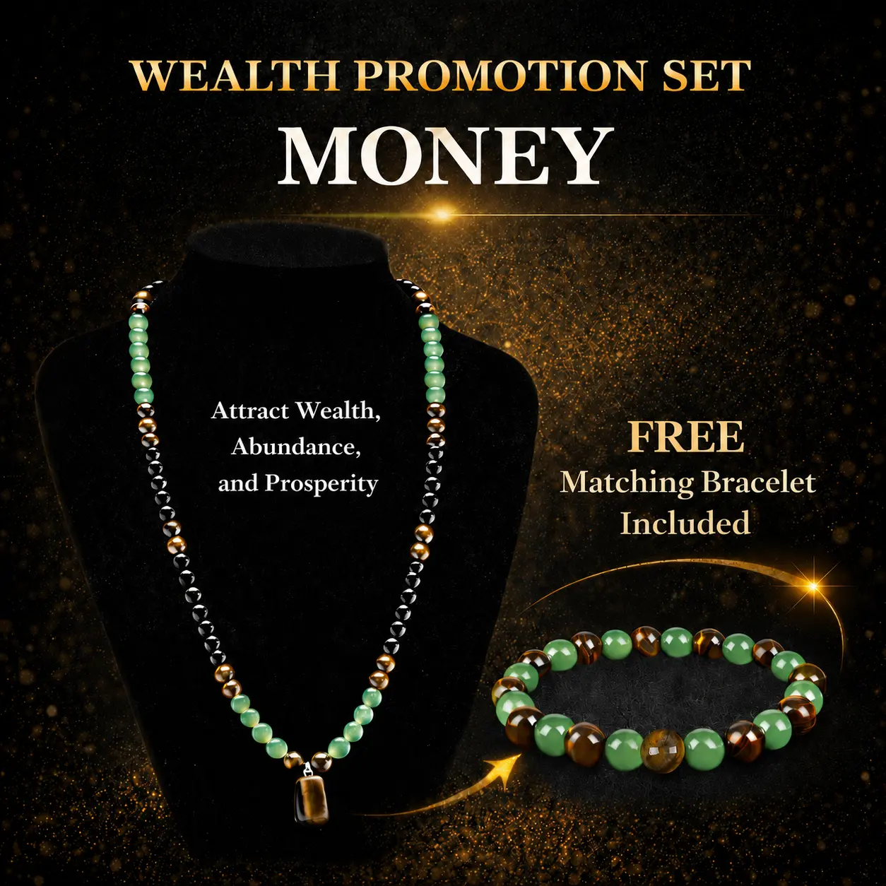Money Attraction Bracelets with Green Aventurine & Tiger Eye, beaded  jewelry protection bracelet encouragement gift fashion artificial bracelet of the day Colorblock Beaded  Bracelet , Good Luck & Abundance,Check Before Ordering