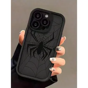 Black Phone With A Spider Web Design, Compatible With Models 17 16, 15, 14, 13, 12, 11, XS, XR, X, 8,,, Plus, Pro, And SE Series. A Friends, Girlfriends, Boyfriends, Family, Or Yourself.