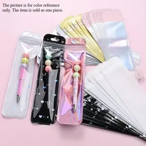 50pcs Transparent Plastic Ziplock Bags, Jewelry Display Packaging Bags for Jewelry Packaging, Pen Display Thickened Long Ziplock Bags, Zipper Pouches