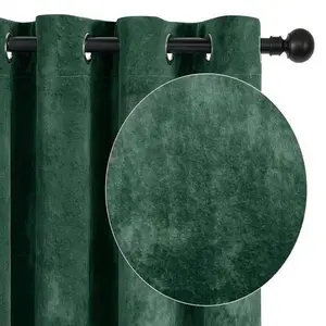 1pc Velvet Blackout Curtains Grommet Top, UV Protection Insulation, Thick Drapes for Living Room Dining Bedroom Office, Home Decor