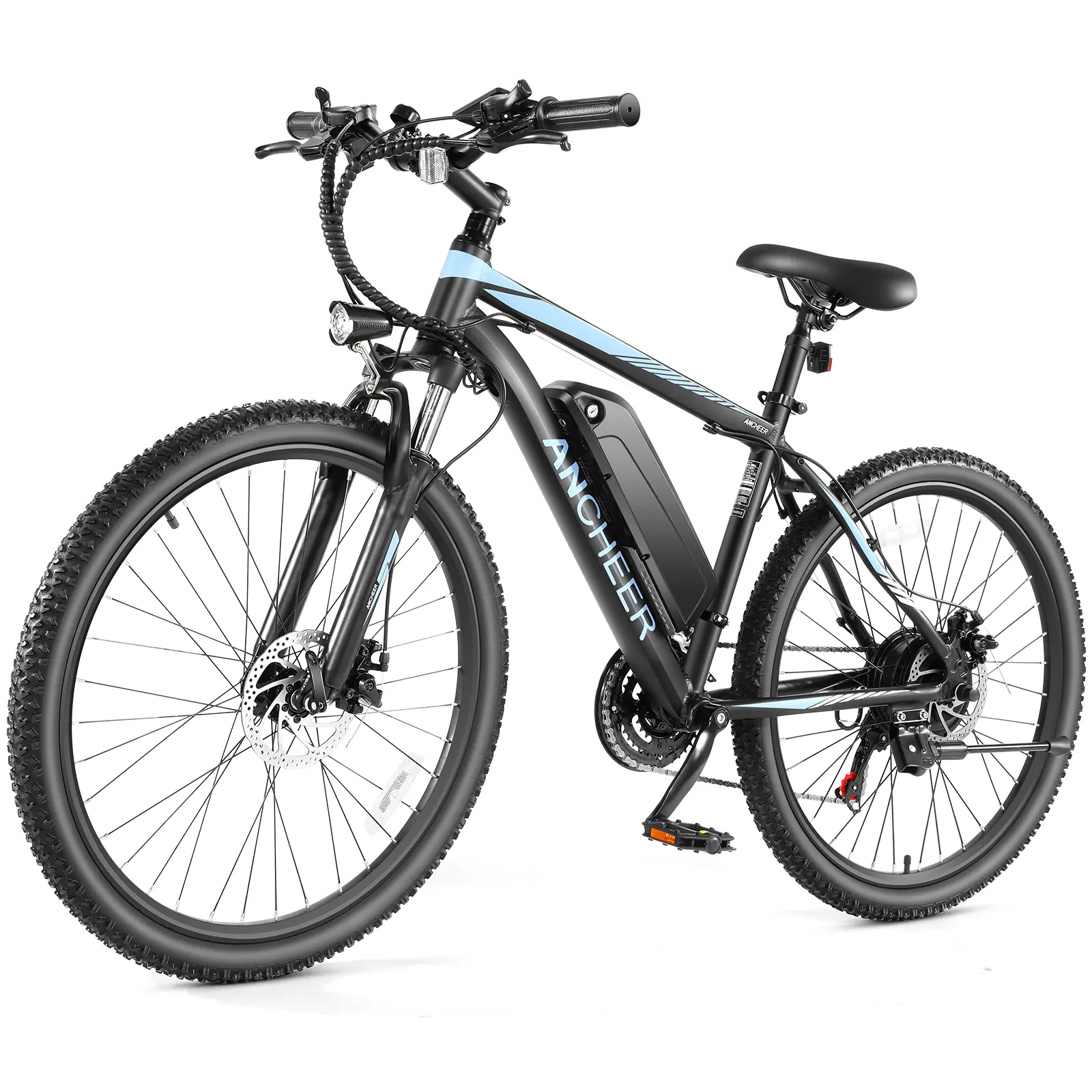 26" Ancheer Commuter Ebike - 500W (Peak 750W) Powerful Motor, 48V/374Wh Battery, 50Miles Range, 20MPH Speed, LCD Display, 7/21 Speed, Front Suspension, Disc Brakes, Ebikes