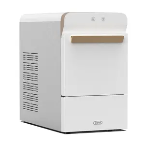 【Springtok】Gevi Elegant Countertop Nugget Ice Maker in Gold and White | User-Friendly Self-Cleaning | Easy Water Refill | Luxurious Stainless Design
