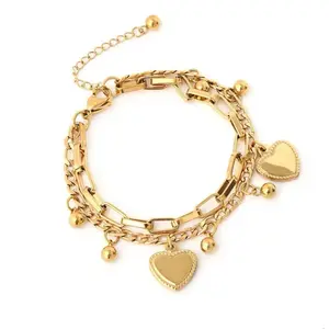 Stainless steel gold plated bracelet charm