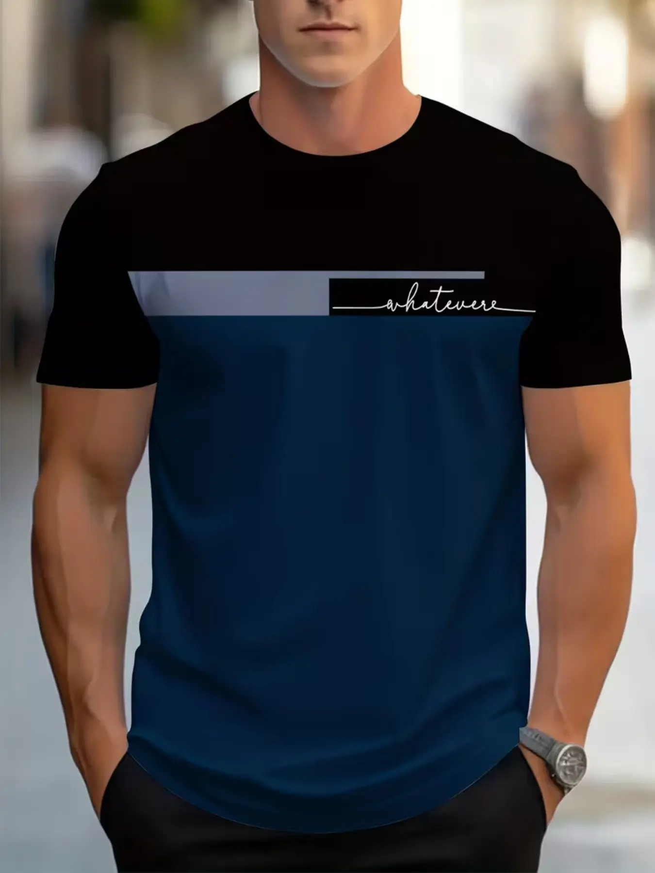 Men's Short Sleeve T-Shirt, Menswear, 3D Digital Print, Slim-Fitting, Casual Style, All Seasons, Suitable for Adults and Teen Boys