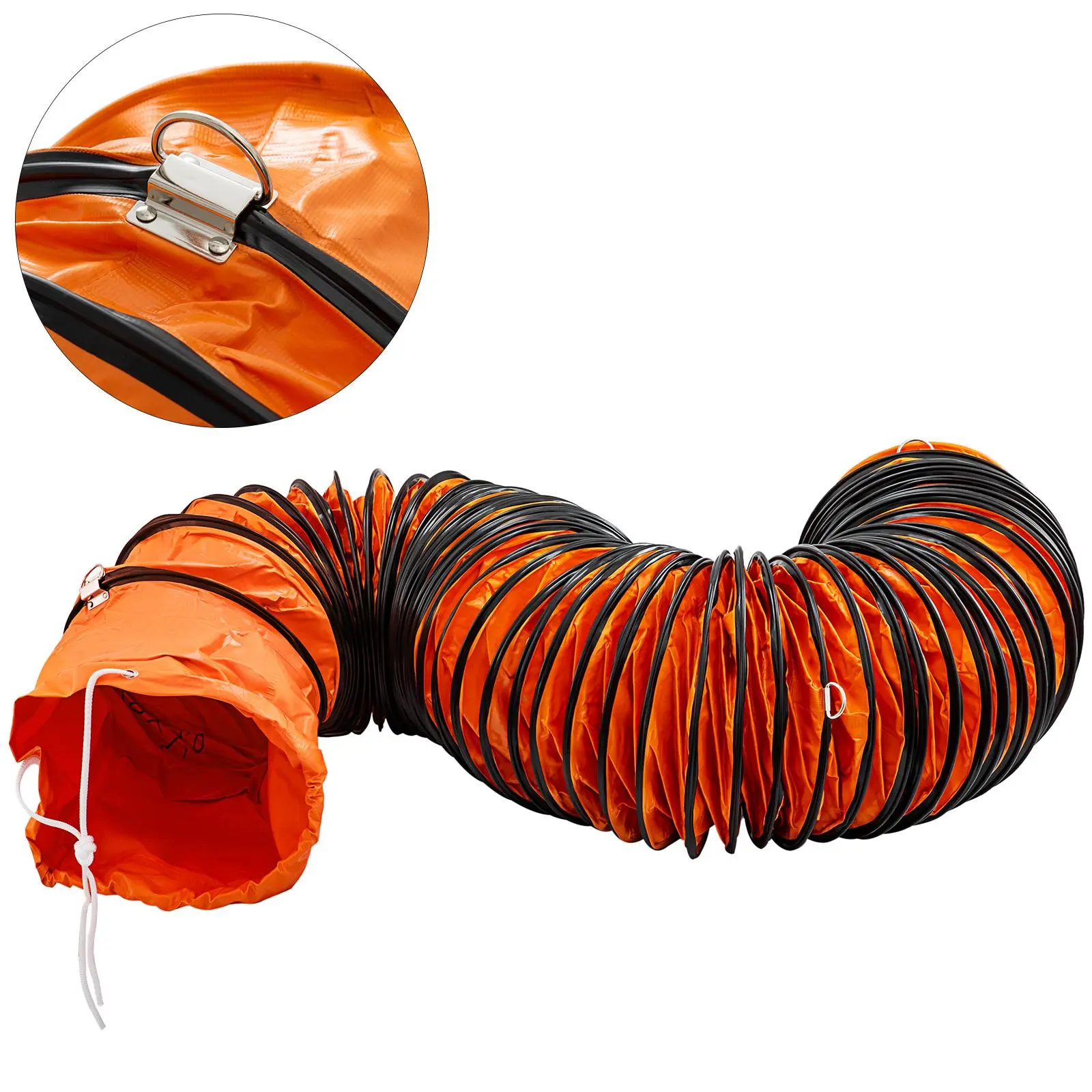 【SummerFinds】VEVOR 25ft PVC Vinyl Flexible HVAC Ducting Hose - Carbon Wire Spring Reinforced, Thick Ropes, Flexible Seal, High-Efficiency for 10in Utility Blower, Extractor Fan Ducting, Tunnel Ventilation, Basements, Automobile Manufacturing (Default), Ch