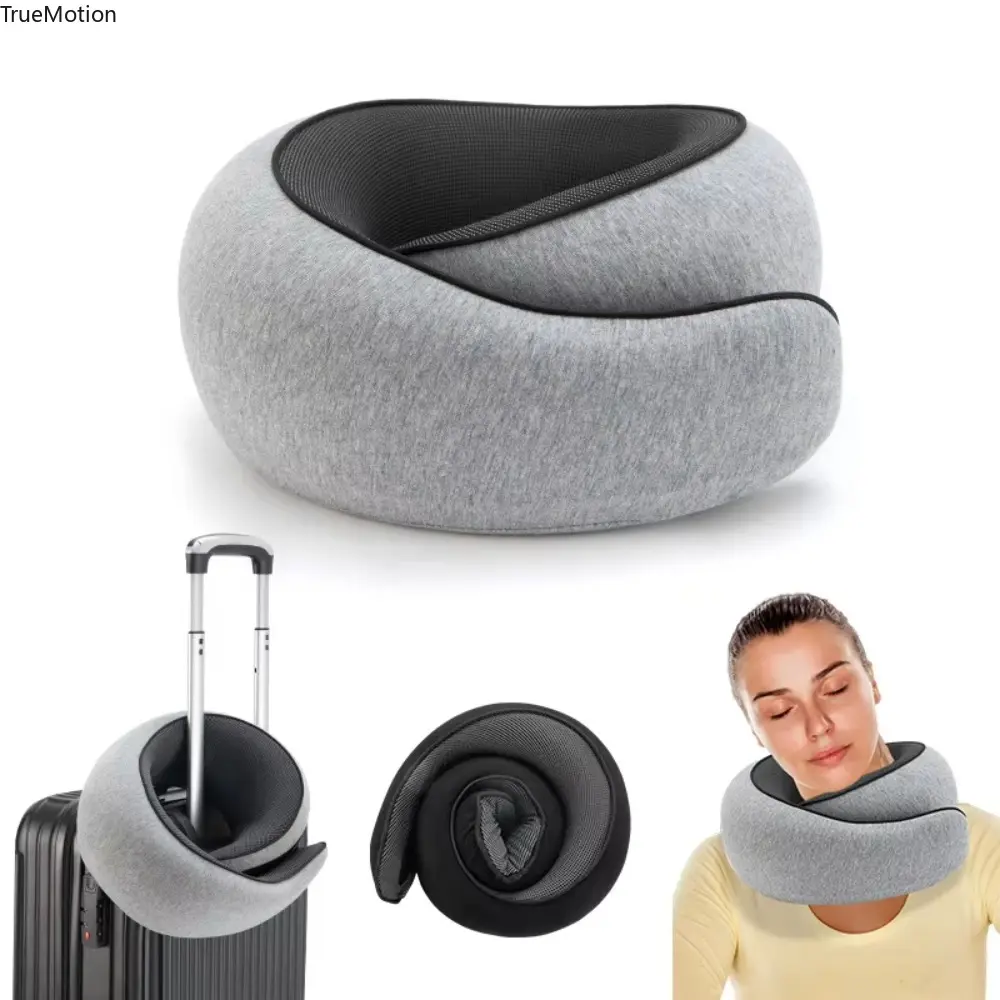 Snail-Shaped Memory Foam U-Neck Rest Cushion - Portable Travel Pad, Soft Neck Support for Airplane/Car Travel Accessories, Travel Use