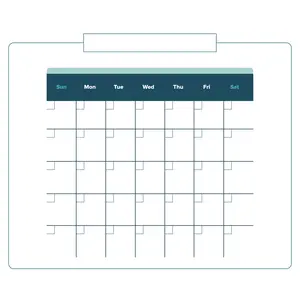 Calendars: Touch of Blue Modern One Month Calendar Dry Erase - Removable Adhesive Decal