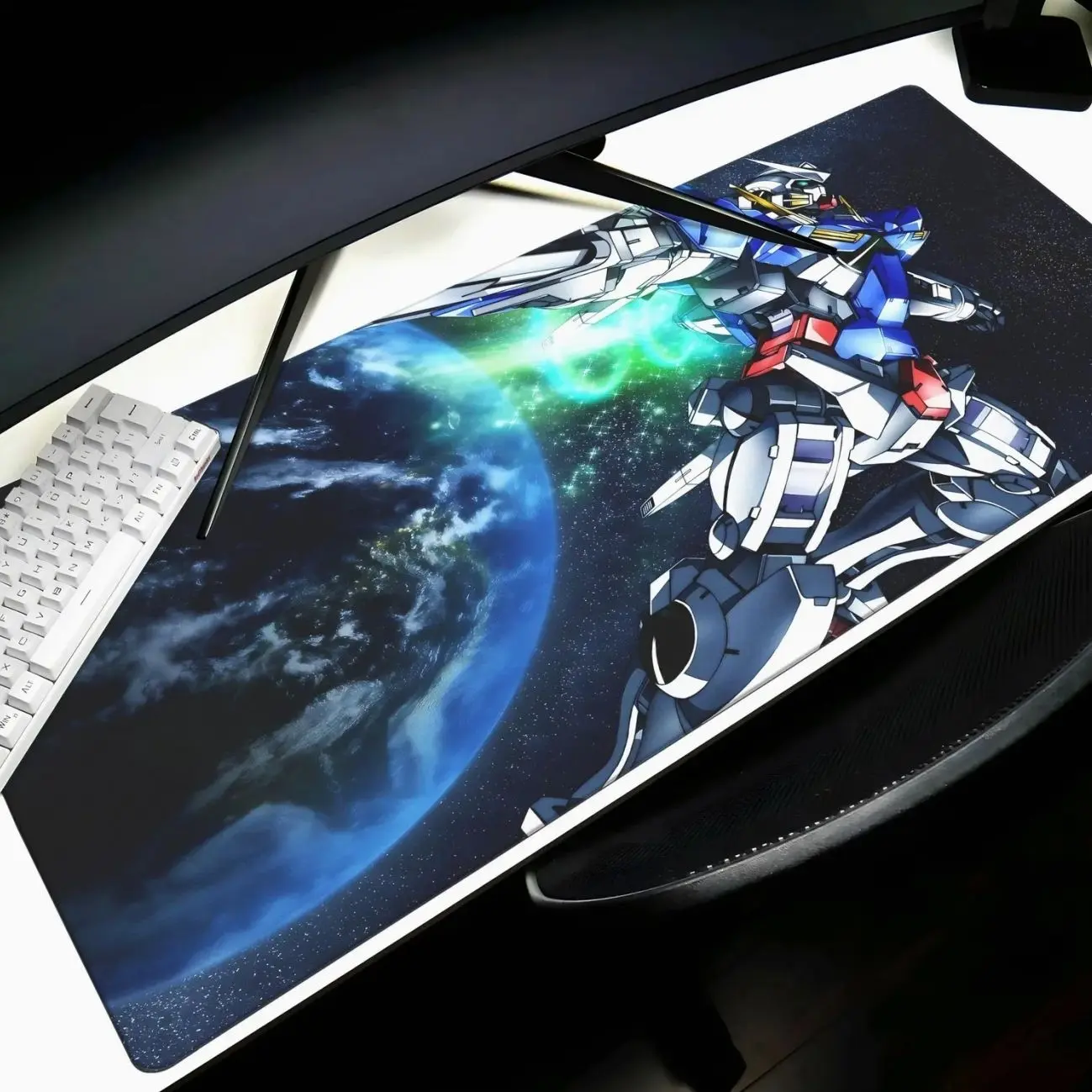 Exia Gundam Desk Mat GN-001 Mobile Suit Mouse Pad, TCG Card Game GCG Playmat Gaming Mat Gift Keyboard Mat
