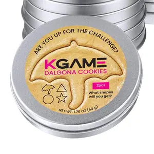 KGAME Dalgona Cookie Tin Season 1 #DalgonaChallenge - Authentic Korean Honeycomb Candy Cookies with Umbrella & Mystery Shape - Reusable Metal Tin for Gifting & Collecting - Perfect for TikTok Challenges Easter & Spring Special