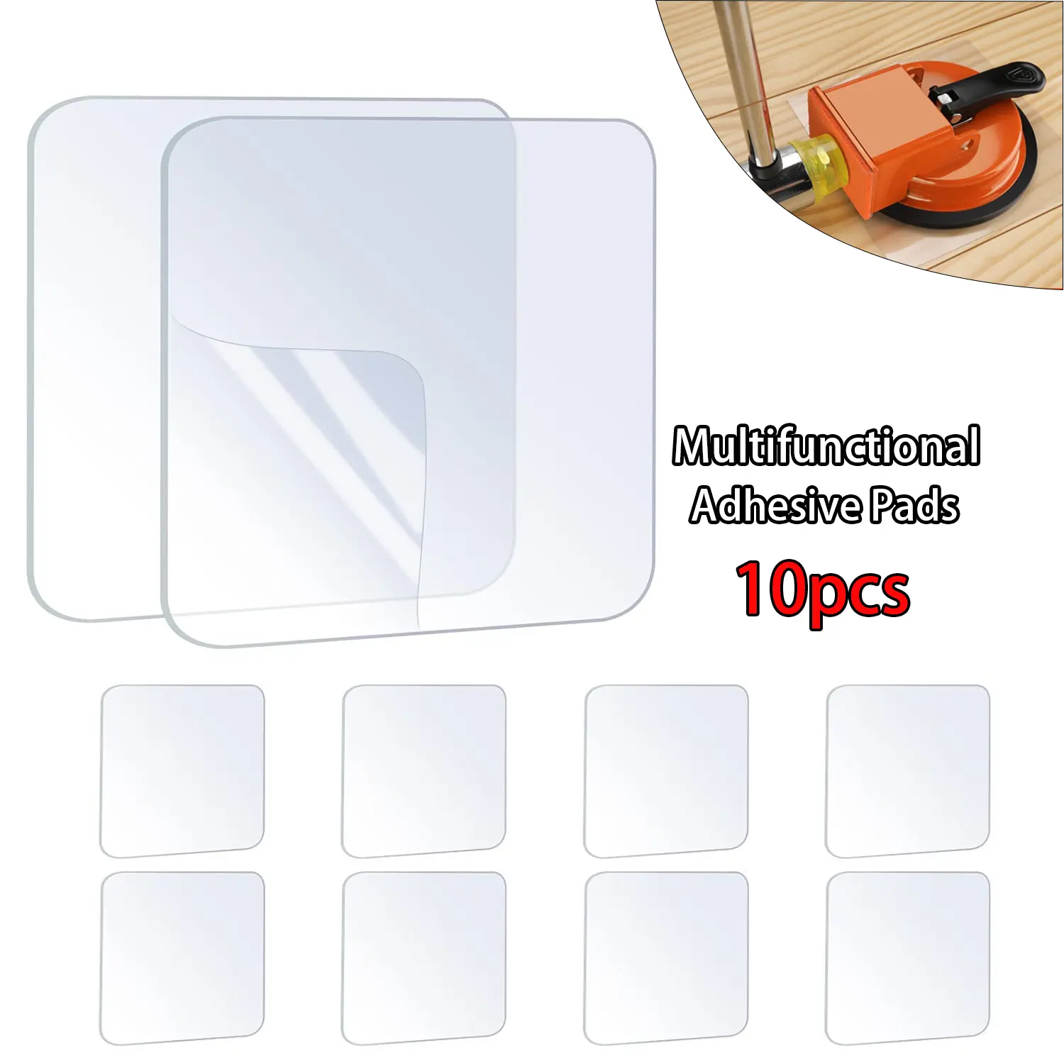 10PCS Heavy Duty Double Sided Square Shape Adhesive Mounting Tape - Waterproof, Strong Adhesion, Clear, No Residue Removability for Wall Mounts, Hanging, Home Decor