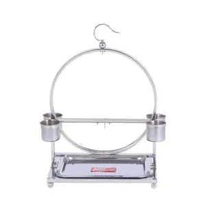 Portable Parrot Stand Stainless Steel Cage Foot Chain Bird Stand  system preventing tipping during active play