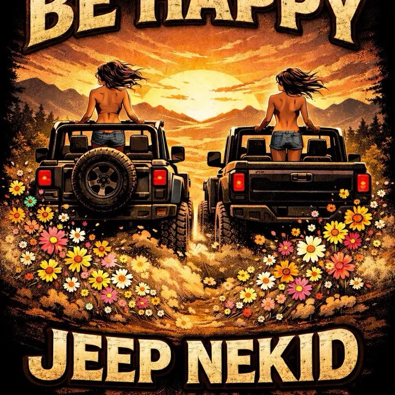 Jeep sun set Casual Tshirt
