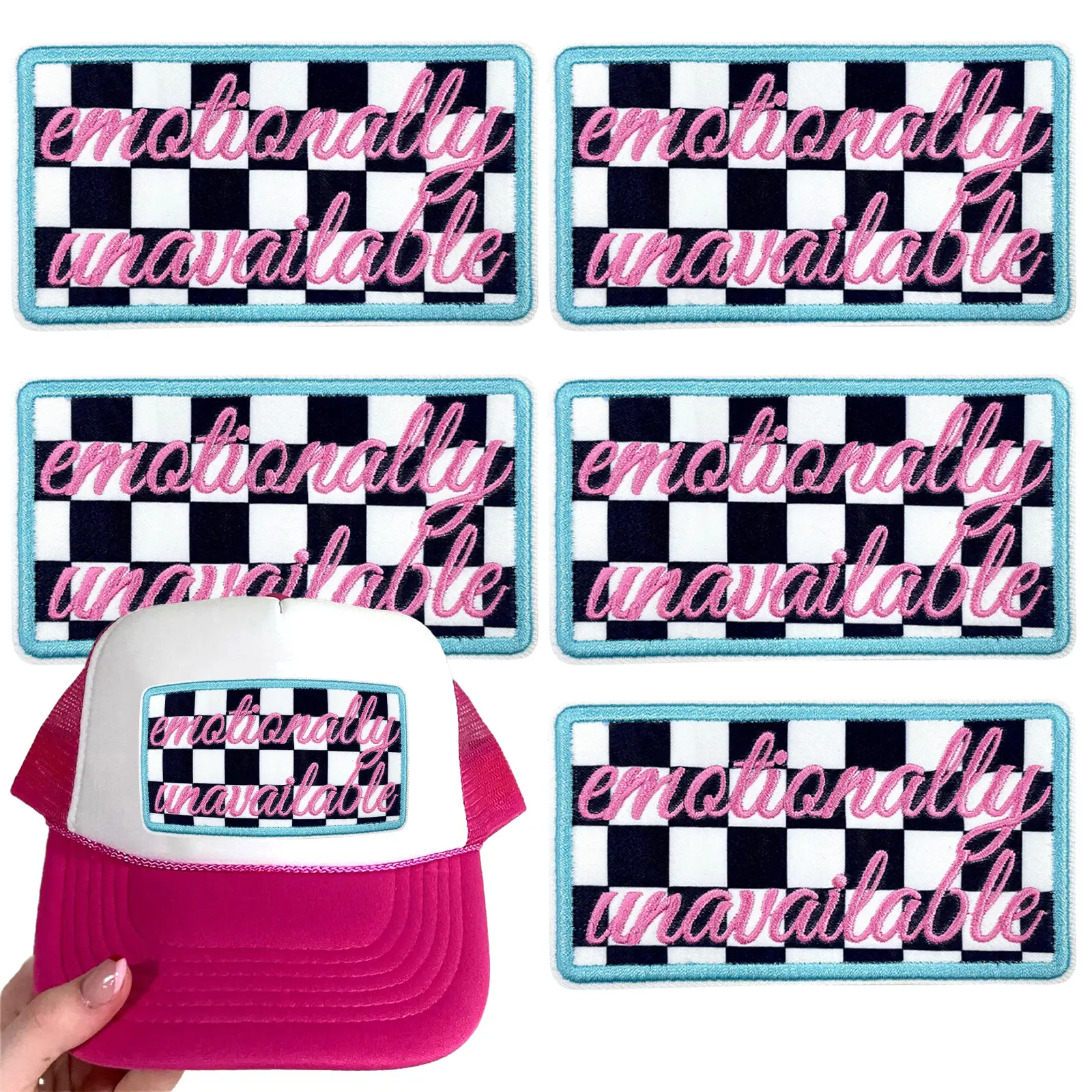 CY 5PCS Iron-On Embroidery Patches - Cool and Funny Phrase Appliqué Patches for Customizing Clothing, Creative Fashion Repair, DIY Lovers’ Sewing Accessories, 5Pcs Iron On Patches