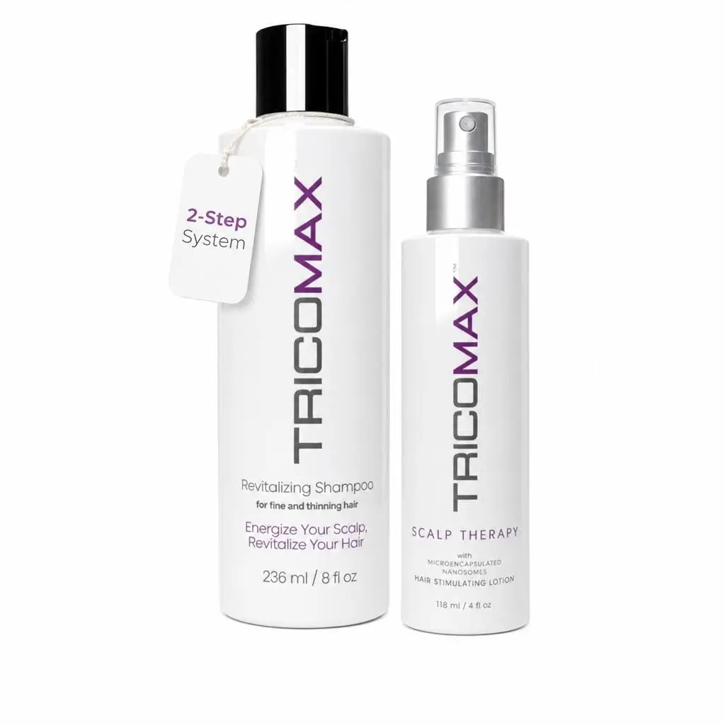TricoMax™ Hair Thickening Shampoo + Stimulating Scalp Lotion | 2-Piece Bundle for Men & Women | Sulfate-Free with Saw Palmetto, Caffeine, Peppermint & Aloe Vera | Fuller-Looking Hair | 236ml + 118ml